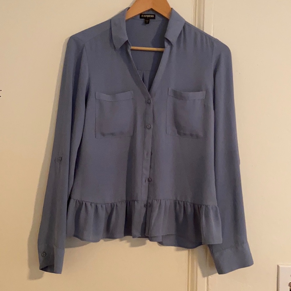 Express ruffled button down